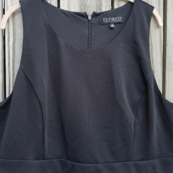 Eloquii black/jade green tulle knee length dress size 18 - Picture 3 of 5